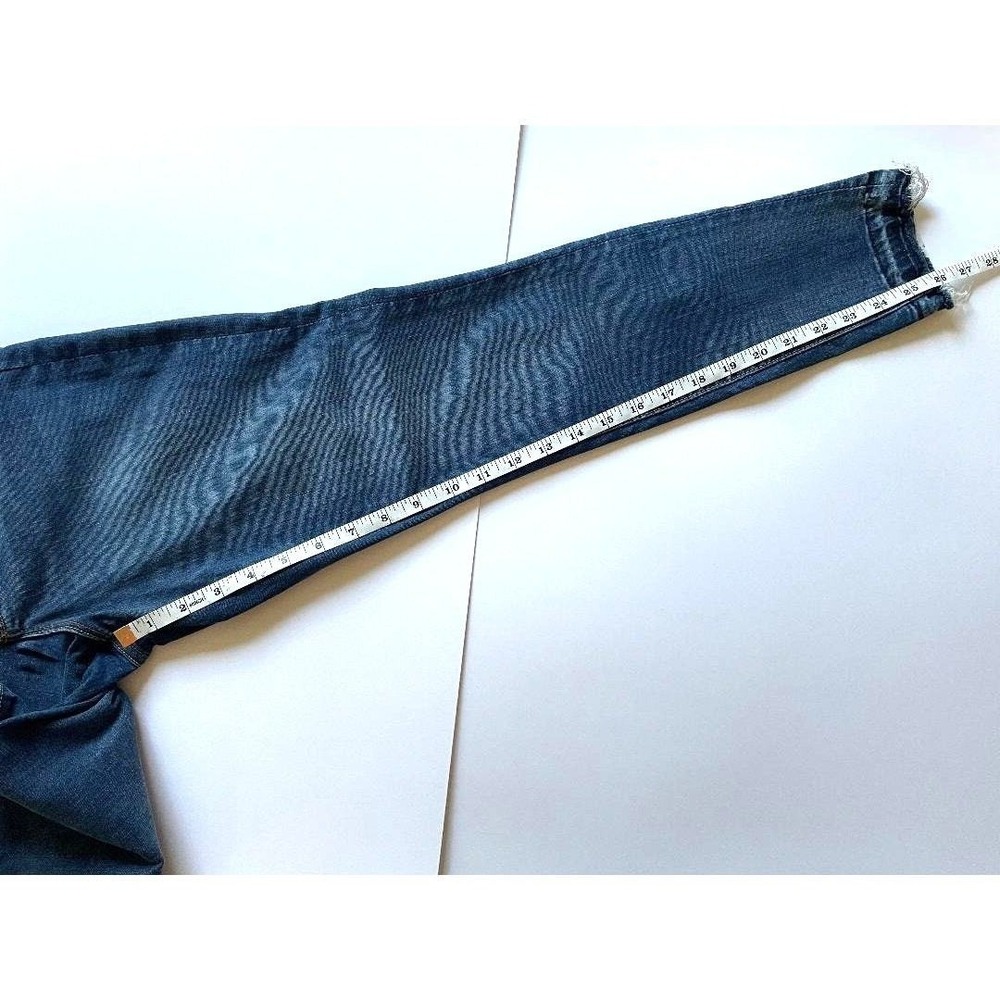 Old Navy Rockstar Blue Denim Skinny Jeans Distressed Raw Hem Size 6 - Picture 6 of 6
